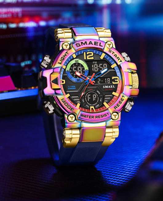 Reloj Deportivo Multifunción Dual Display en Aleación Multicolor - Image 10