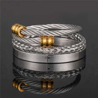 Pulsera de Acero Titanio Estilo Punk con Diseño Romano - Image 18