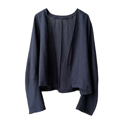 Blusa Suelta de Ramio Retro Artística con Protección Solar y Mangas Largas - Image 5