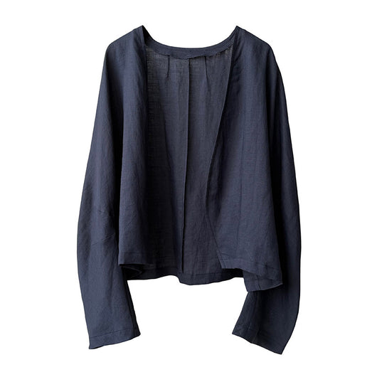 Blusa Suelta de Ramio Retro Artística con Protección Solar y Mangas Largas - Image 5