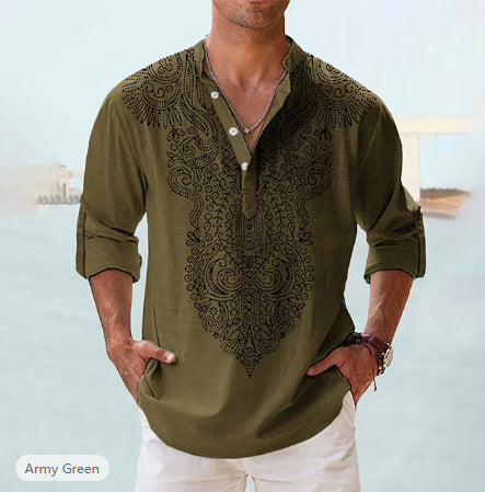 Camisa Hawaiana Estampada con Cuello de Pie para Verano - Image 14