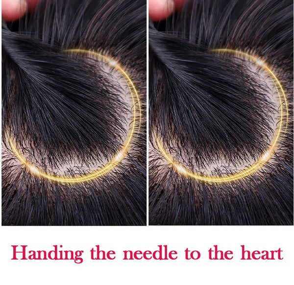 Juego de Pelucas Cabello Natural Voluminoso para Hombre - Image 4