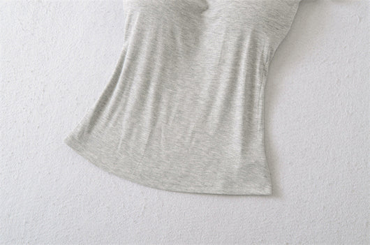 Playera Ajustada Cuello U Manga Corta para Mujer - Image 19
