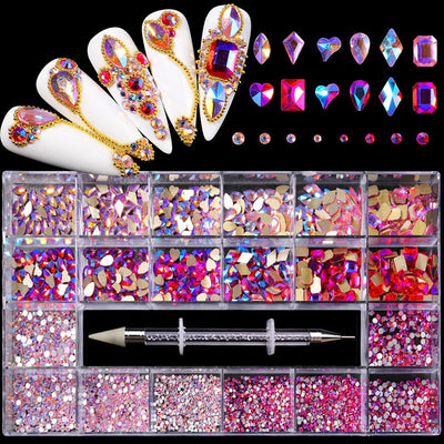 Set de Cristales y Strass para Uñas en Caja de 21 Compartimentos - Image 4