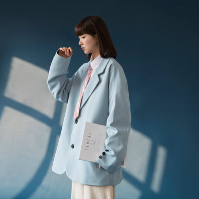 Blazer Azul Suelto Primavera Otoño Diseño Rejuvenecedor para Mujer - Image 12
