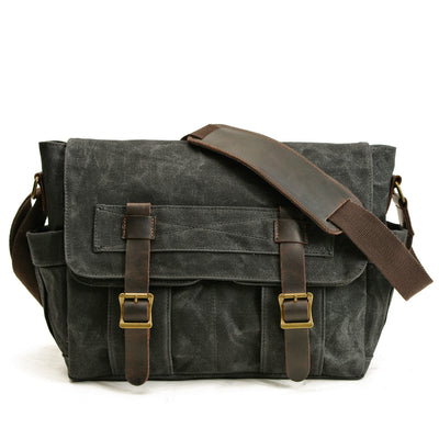Bolsa Mensajera Retro para Hombre - Estilo Europeo Vintage con Compartimento para Laptop - Image 10