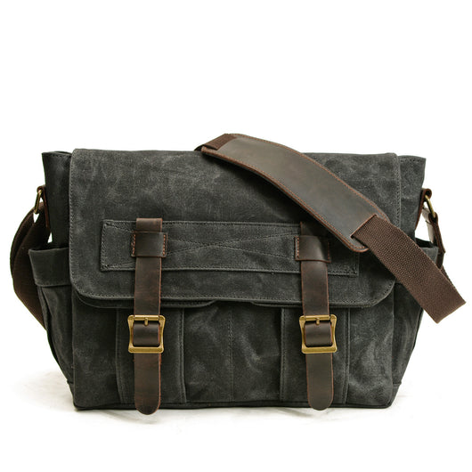 Bolsa Mensajera Retro para Hombre - Estilo Europeo Vintage con Compartimento para Laptop - Image 10