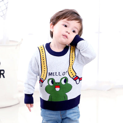 Suéter Tejido de Rana con Tirantes Ajustables para Niños - Image 9