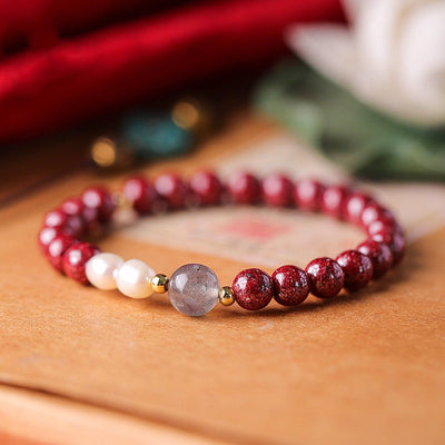 Pulsera de Pareja Piedra de Luna Perla Vermellón Minimalista - Image 9