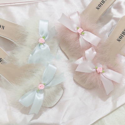 Sandalias Fuzzy Chunky con Moño Adorable - Image 11