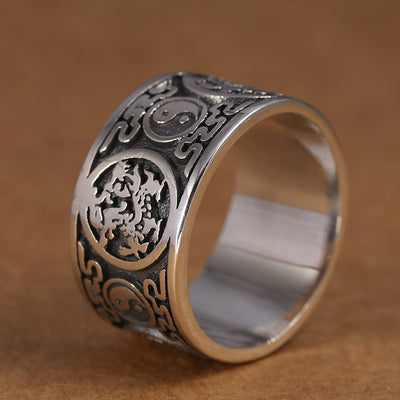 Anillo de Plata Tailandesa S990 Cuatro Bestias Mitológicas Xuanwu - Image 5
