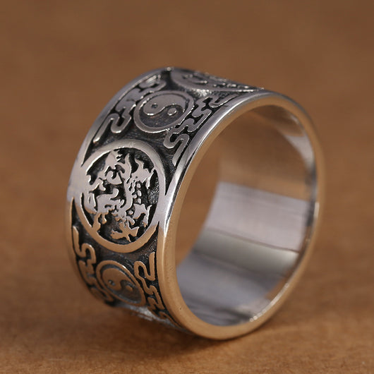 Anillo de Plata Tailandesa S990 Cuatro Bestias Mitológicas Xuanwu - Image 5