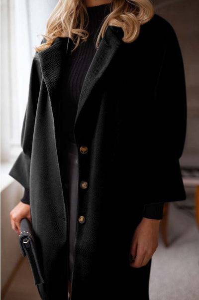 Abrigo de Lana para Mujer con Cuello Solapa y Mangas 3/4 - Otoño e Invierno - Image 6
