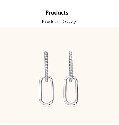 Aretes de Plata S925 Moissanita Doble Aro Diseño Luxury Nicho con Borla - Image 9
