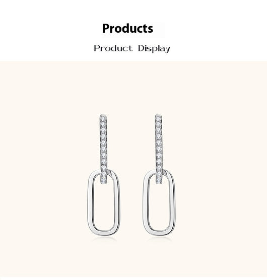 Aretes de Plata S925 Moissanita Doble Aro Diseño Luxury Nicho con Borla - Image 9