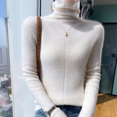 Suéter de Cuello Alto Tejido en Lana para Otoño e Invierno - Ajuste Slim - Image 6