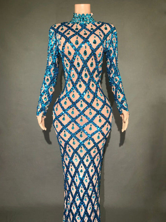 Vestido de Fiesta Elegante con Cristales Brillantes para Mujer - Image 28