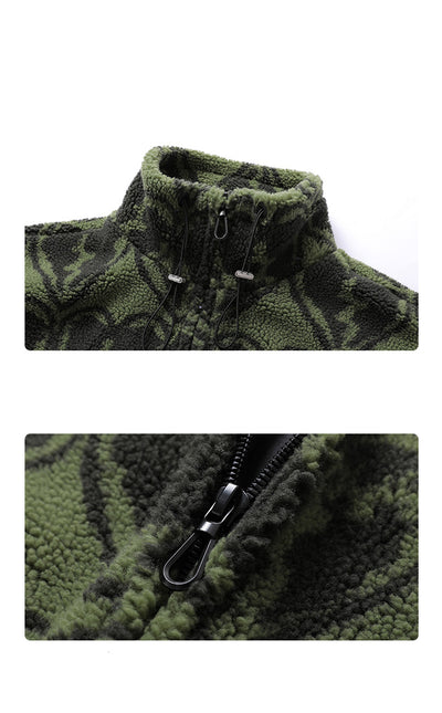 Chaqueta Sherpa Suelta Estilo Hong Kong con Cuello Parado y Estampado Heartbreak - Image 3