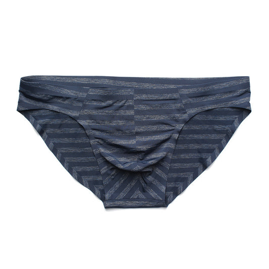 Bóxer Hombre Seamless Ice Silk Rayas Cintura Baja Triángulo