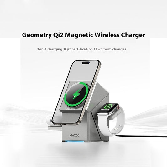Cargador Inalámbrico Magnético Rotatorio con Protocolo Qi2