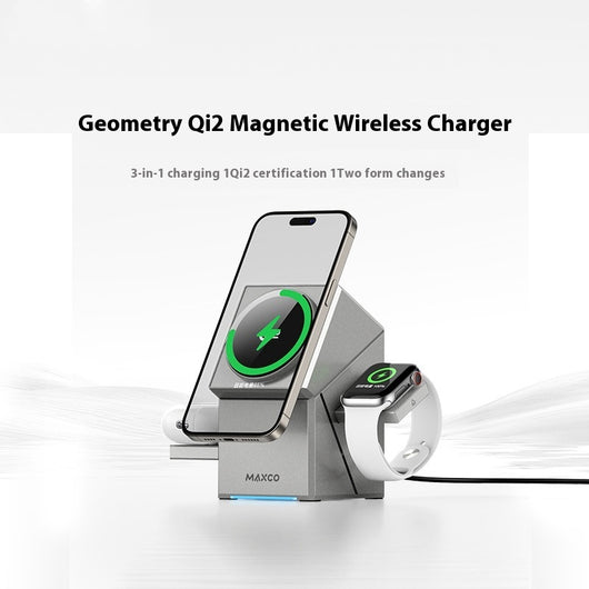Cargador Inalámbrico Magnético Rotatorio con Protocolo Qi2