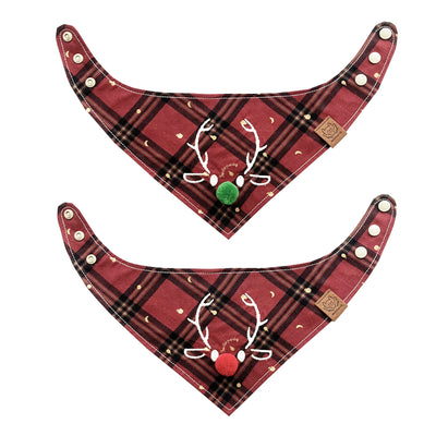 Pañuelo Triangular Navideño para Mascotas - Diseño Venado para Perros y Gatos - Image 15