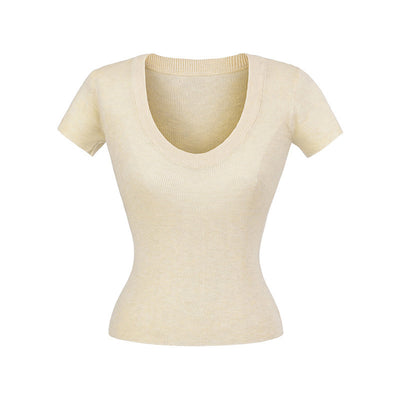 Blusa Ajustada de Lana Estilo Europeo - Cuello Redondo Liso y Elástico - Image 2