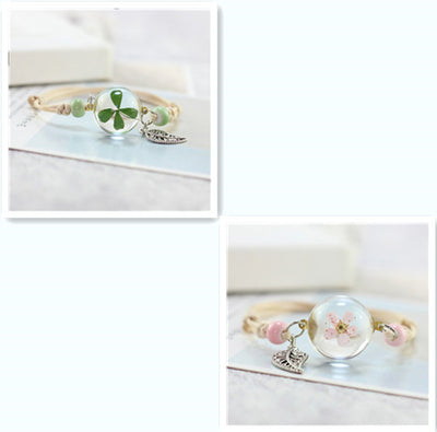 Pulsera Esfera de Cristal con Flores Secas - Diente de León y Estrellas - Image 35