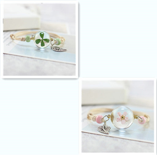 Pulsera Esfera de Cristal con Flores Secas - Diente de León y Estrellas - Image 35