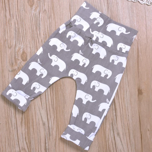 Pantalón Largo de Algodón con Estampado de Elefante y Gorro a Juego - Colección Otoño - Image 5