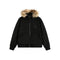 American Retro Hoodie Cardigan with Fur Collar