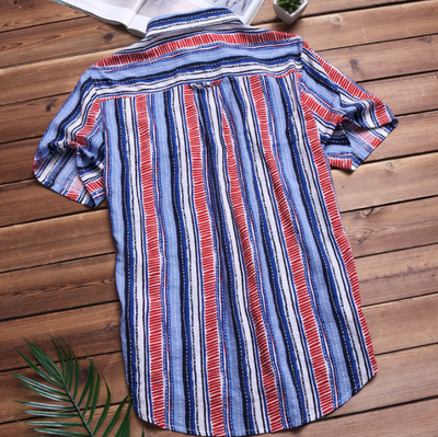 Camisa Casual de Rayas para Hombre - Diseño Verano Moderno - Image 3
