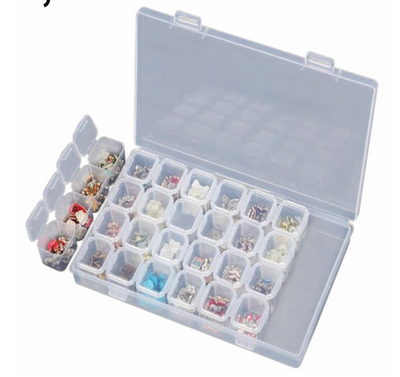 Organizador de Almacenamiento 28 Compartimentos para Pintura de Diamantes y Accesorios