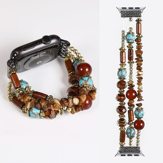 Pulsera Reloj Bohemia Artesanal con Cuentas Tejidas - Image 4