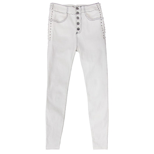 Jeans Blancos con Cordón Ajustable - Comodidad y Estilo - Image 6
