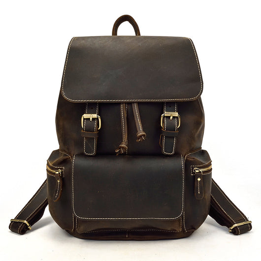 Mochila Retro Unisex de Cuero Crazy Horse - Estilo Vintage Duradero - Image 14