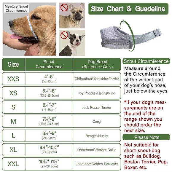 Bozal Respirador Ajustable para Perros Medianos - Control de Ladridos y Mordidas