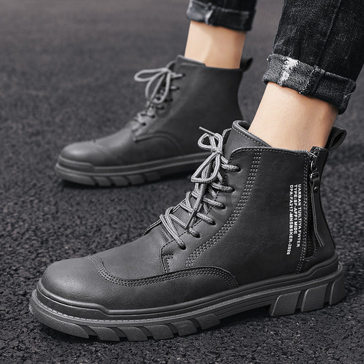 Botas Militares Altas Estilo Británico para Hombre