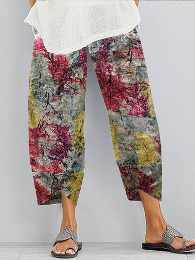 Pantalones Capri Estampados de Algodón y Lino - Image 3