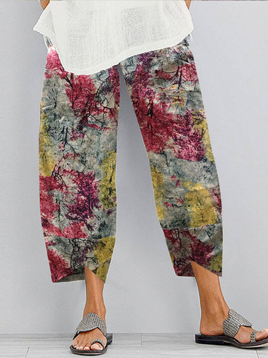 Pantalones Capri Estampados de Algodón y Lino - Image 3