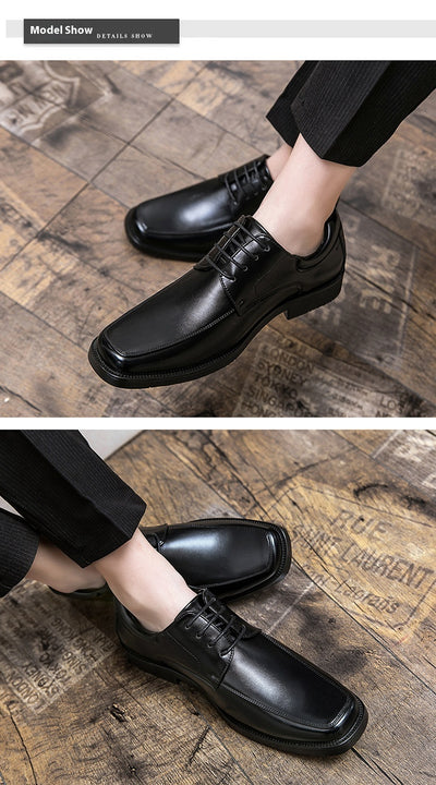Zapatos de Cuero Hombre Punta Cuadrada - Elegancia Casual Profesional - Image 9