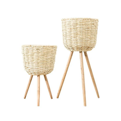 Macetero de Pie en Fibra Natural - Decoración Elegante para Interiores - Image 7