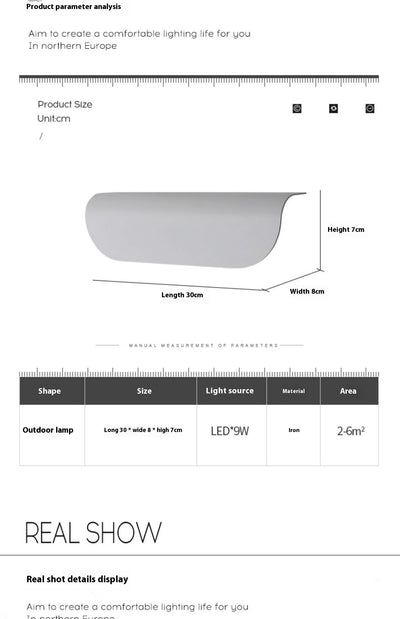 Lámpara de Pared Exterior Minimalista Negra y Blanca - Impermeable para Entrada - Image 9