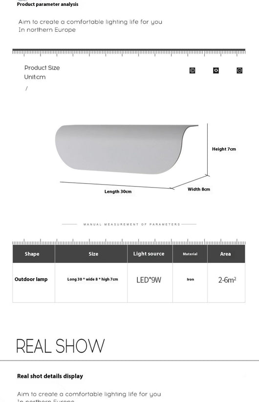 Lámpara de Pared Exterior Minimalista Negra y Blanca - Impermeable para Entrada - Image 9