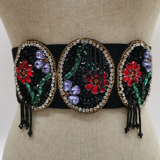 Vestido Negro con Brillantes Floral para Niña - Diseño Personalizado y Moderno - Image 6