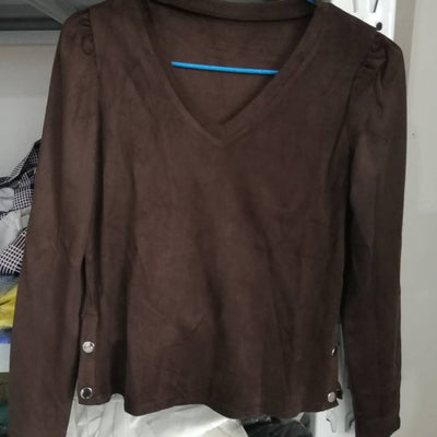 Playera Básica de Manga Larga para Mujer en Colores Sólidos - Image 7