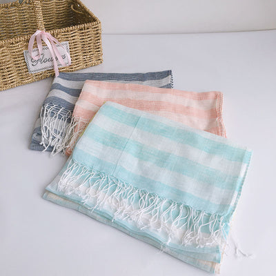Pañuelo Ligero de Algodón y Lino para Primavera Verano - Image 4