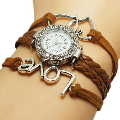 Reloj Pulsera Doble Corazón Tejido Multicapa - Acero Aleado - Image 7