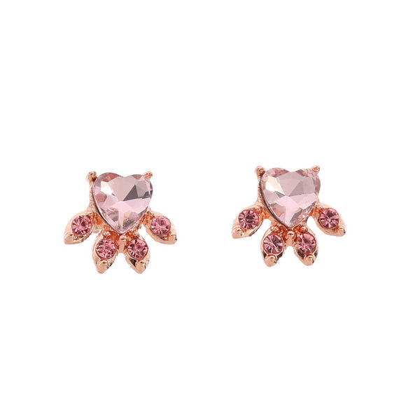 Aretes Huella de Perro Oro Rosa Pequeños para Mujer