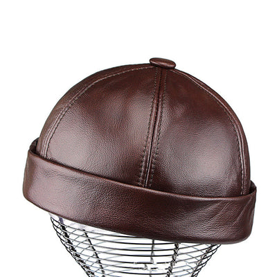 Gorro de Cuero Térmico para Hombre - Diseño Clásico sin Visera - Image 5